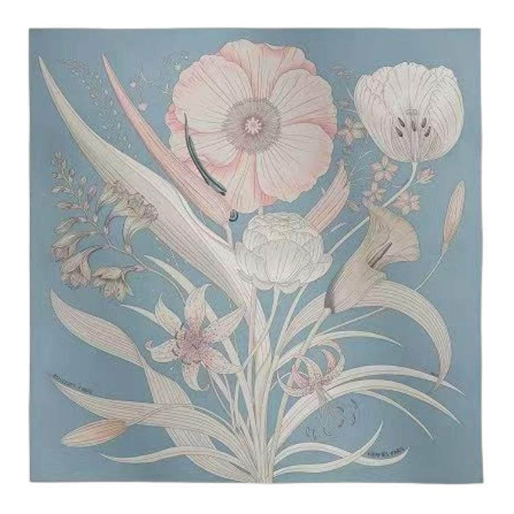 (Women) HERMES Floral Print Silk Scarf for Women - Multicolor. H004283S 05