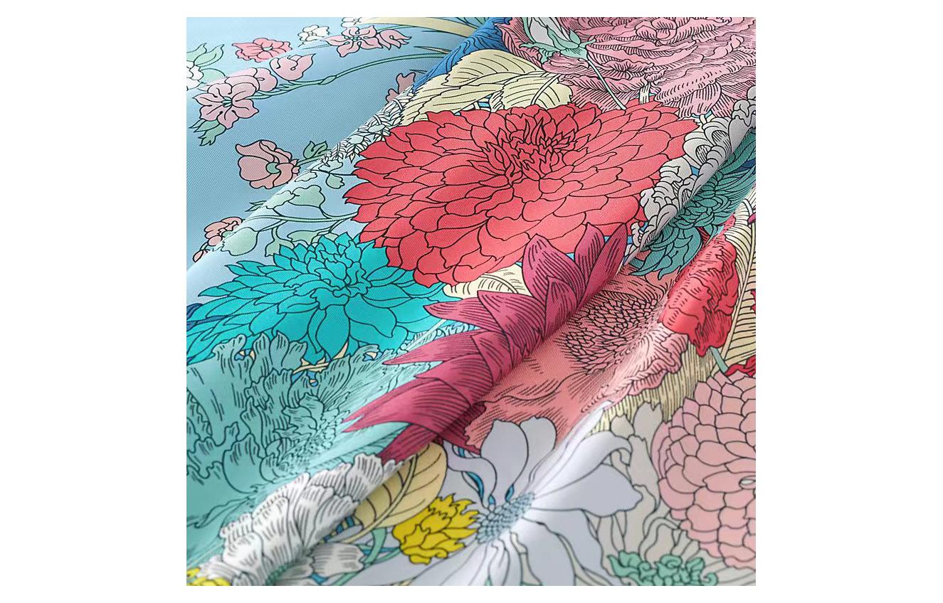 (Women) HERMES Floral Print Silk Scarf Women’s Blue. H673904Sv02 圖 4