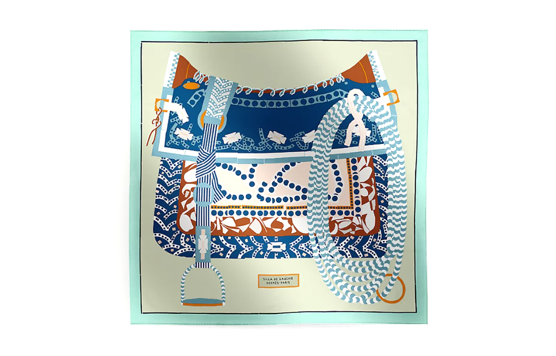 (Women) HERMES Floral Saddle  Silk Scarf Multicolor H004089Sv02