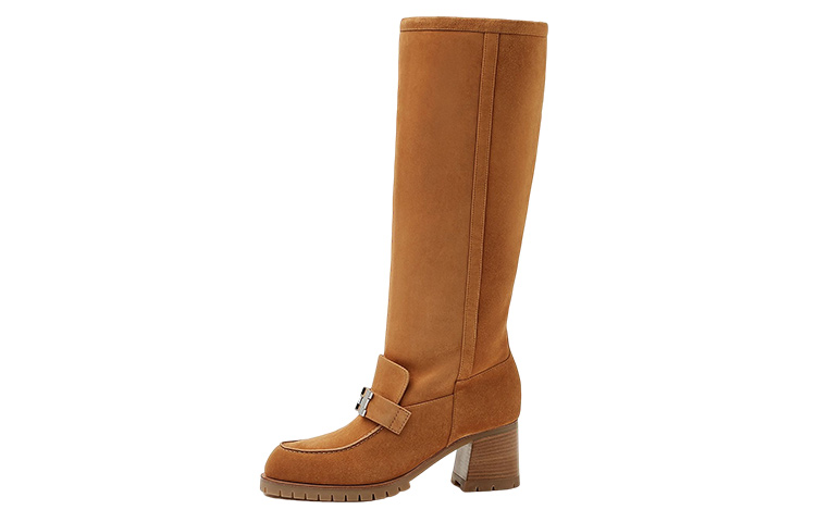 (Women) HERMES Folie 60 High-Top Boot 'Brown Velvet' H222063Z-A3