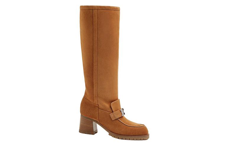 Order (W) HERMES Folie 60 High-Top Laars ''Bruin Fluweel'' H222063Z-A3