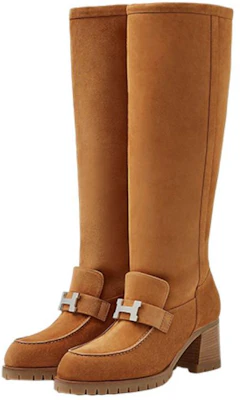 (W) HERMES Folie 60 High-Top Laars ''Bruin Fluweel'' H222063Z-A3 Lookbook (W) HERMES Folie 60 High-Top Laars ''Bruin Fluweel'' H222063Z-A3