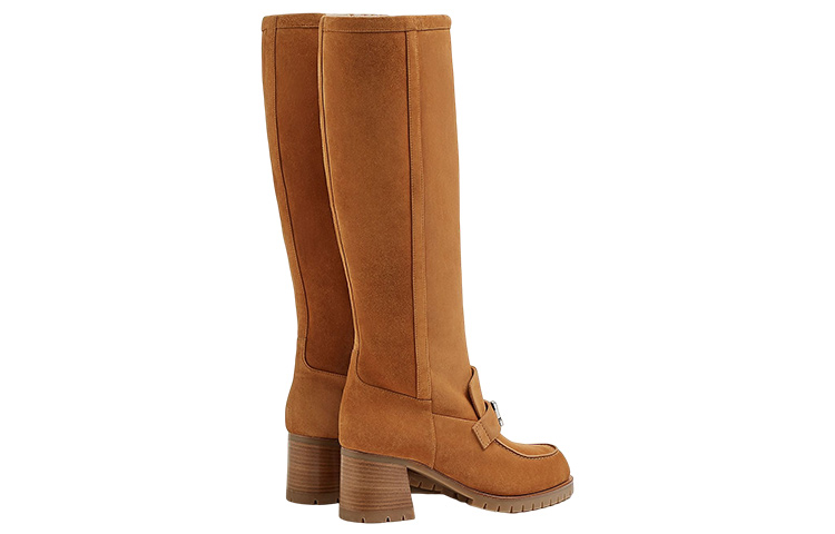 Purchase (W) HERMES Folie 60 High-Top Laars ''Bruin Fluweel'' H222063Z-A3