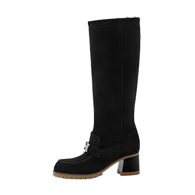 (W) HERMES Folie 60 High Boot 'Black Fashion Warmth'