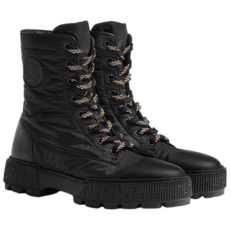 Order (W) 에르메스 블랙 패션 스트랩 프레쉬 앵클 부츠 H222052Z-02