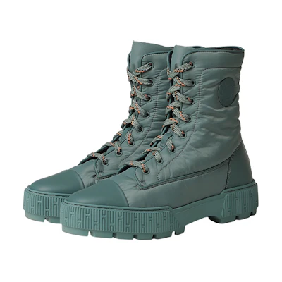 (W) HERMES Fresh Ankle Boot 'Green Lace-Up'