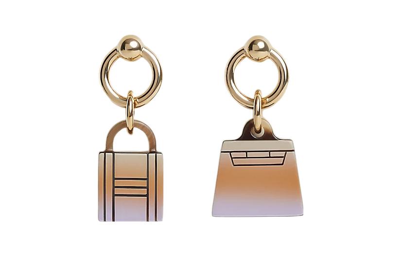 (Women) HERMES Fusion Amulette Earrings  Lilac Purple H057121FD01