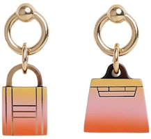 (Women) HERMES Fusion Amulette Earrings Pink Gradient/Gold. H057121FD02 (Women) HERMES Fusion Amulette Earrings Pink Gradient/Gold. H057121FD02