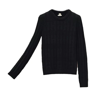 (Women) HERMES FW21 Black Wool Pullover Sweater H1H2641D602