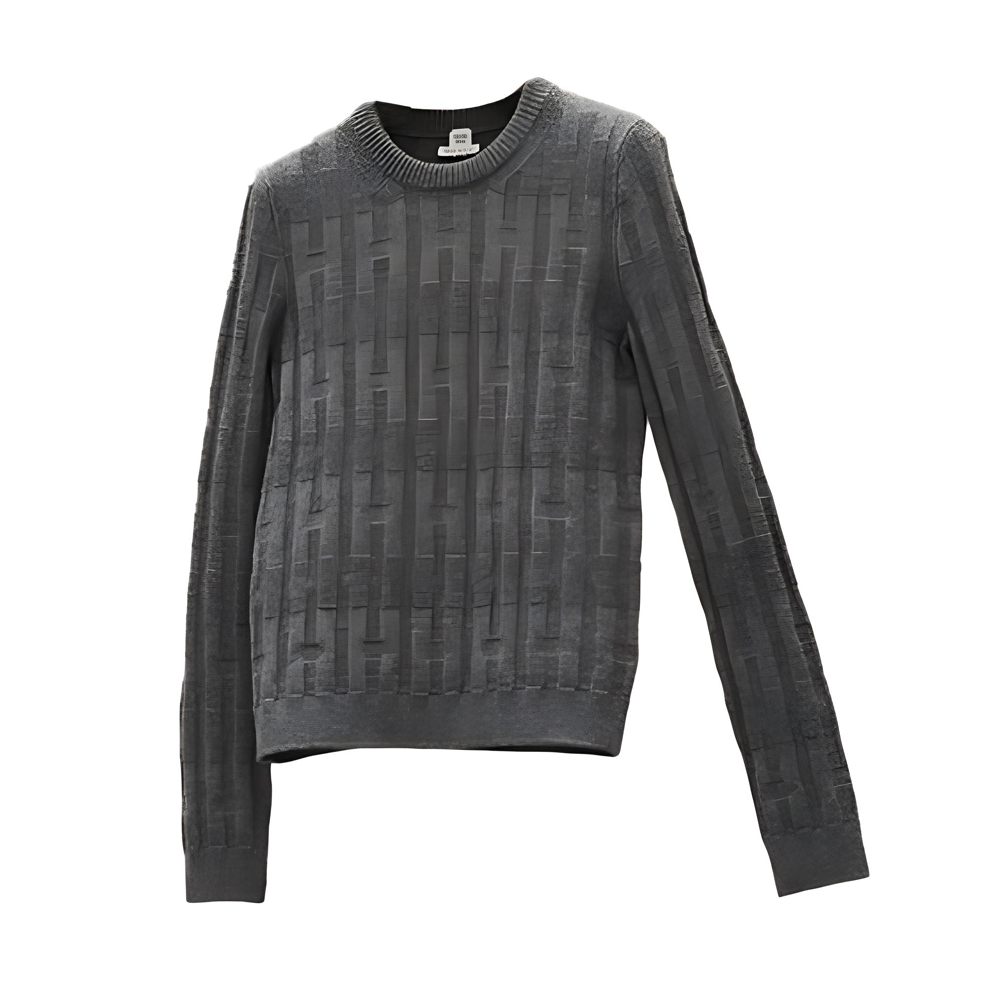 (Women) HERMES FW21 Wool Long-Sleeve Pullover Sweater Gray H1H2641D62C