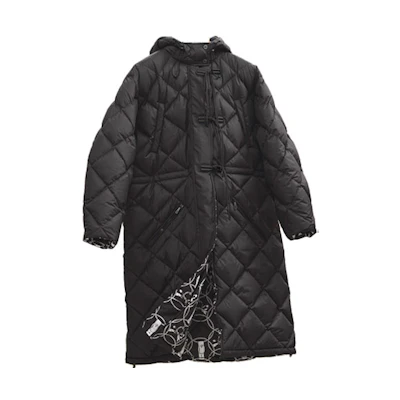 (Women) HERMES FW22 Black Down Jacket Long Hoodie Winter Coat H2H0158D402