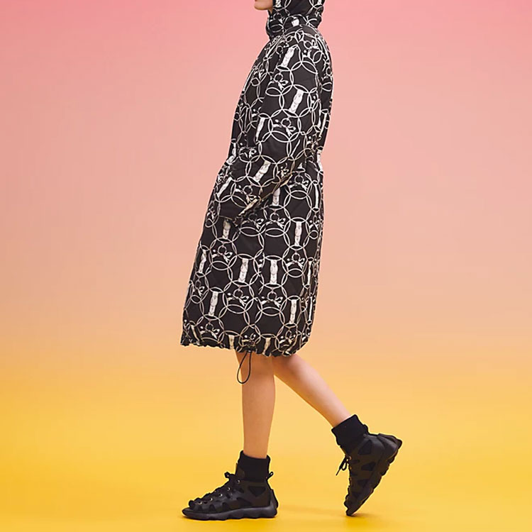 Purchase (W) HERMES FW22 Jaket Hitam Panjang Hoodie Musim Sejuk H2H0158D402