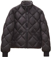 (Women) HERMES FW22 Black Down Jacket with Geometric Pattern and Stand Collar. H2H0159D402 (Women) HERMES FW22 Black Down Jacket with Geometric Pattern and Stand Collar. H2H0159D402