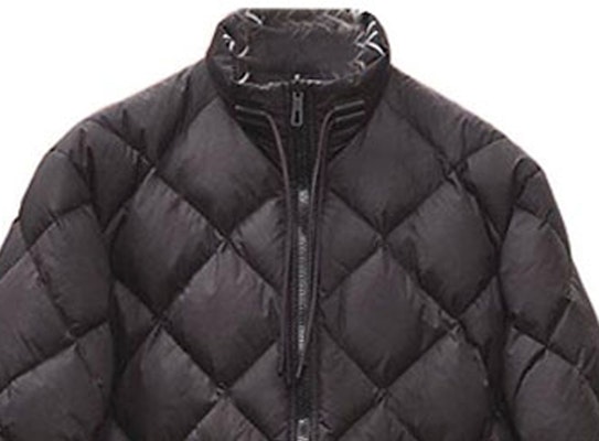 (W) HERMES FW22 Jaket Hitam Corak Geometrik & Kolar Berdiri. H2H0159D402 Details for (W) HERMES FW22 Jaket Hitam Corak Geometrik & Kolar Berdiri. H2H0159D402
