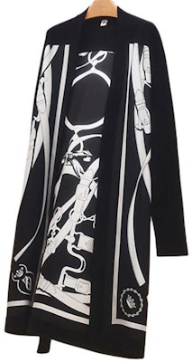 (W) エルメス FW22 ブラック ジオメトリック柄 ウール ニット ロングカーディガンセーター H2H2817DT02 Buy (W) エルメス FW22 ブラック ジオメトリック柄 ウール ニット ロングカーディガンセーター H2H2817DT02