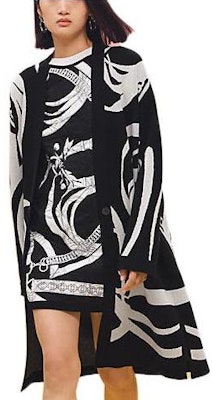 (W) HERMES FW22 黑色圖案提花羊絨中長款毛衣 H2H2105D202 Order (W) HERMES FW22 黑色圖案提花羊絨中長款毛衣 H2H2105D202