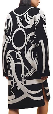 (W) HERMES FW22 黑色圖案提花羊絨中長款毛衣 H2H2105D202 Lookbook (W) HERMES FW22 黑色圖案提花羊絨中長款毛衣 H2H2105D202