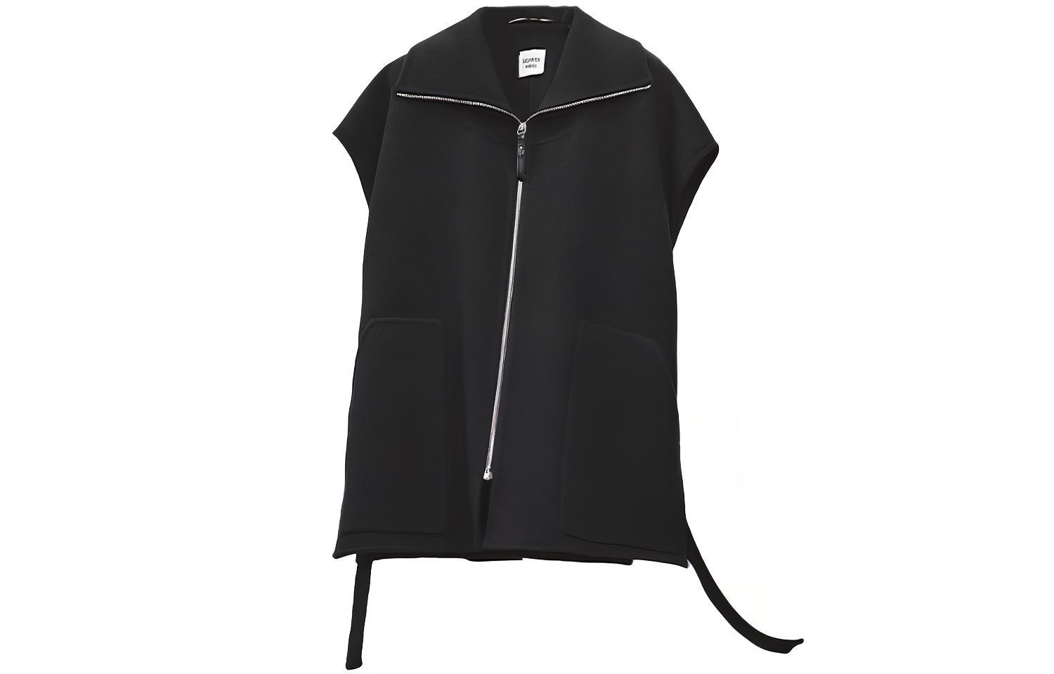 (Women) HERMES FW22  Black Sleeveless Zip-Up Relaxed Fit Vest Jacket H2H0132DA02