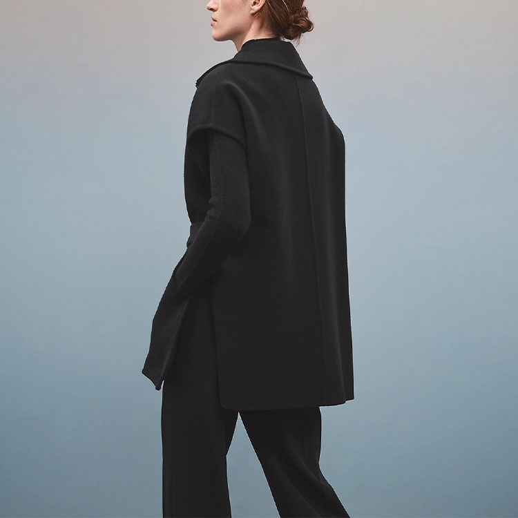 Shop (Women) HERMES FW22  Black Sleeveless Zip-Up Relaxed Fit Vest Jacket H2H0132DA02