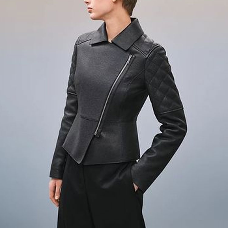 Purchase (Women) HERMES FW22  Black Solid Color Zip-Up Jacket H2H1206D002