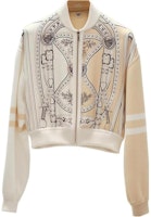 (Women) HERMES FW22 Cream Patterned Print Bomber Jacket. H2E2828D05R (Women) HERMES FW22 Cream Patterned Print Bomber Jacket. H2E2828D05R