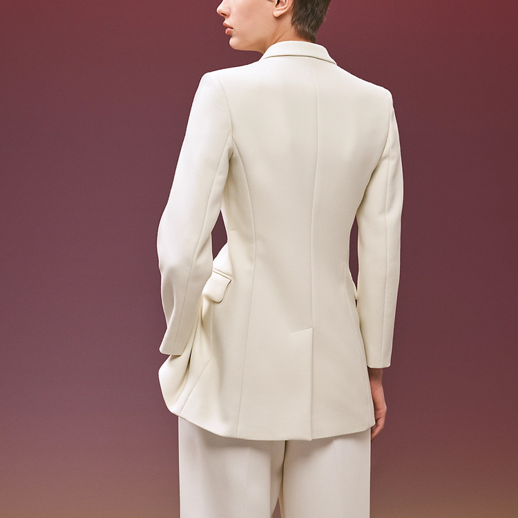 Purchase (Women) HERMES FW22  Double-Breasted White Blazer Jacket H2H0201DP9134