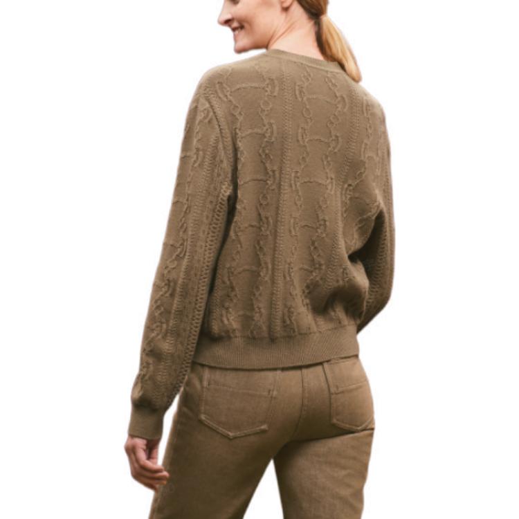 (Women) HERMES FW22  Gobi Green Geometric Wool Jacquard Knit Sweater. H2H2707D6BK 圖 4