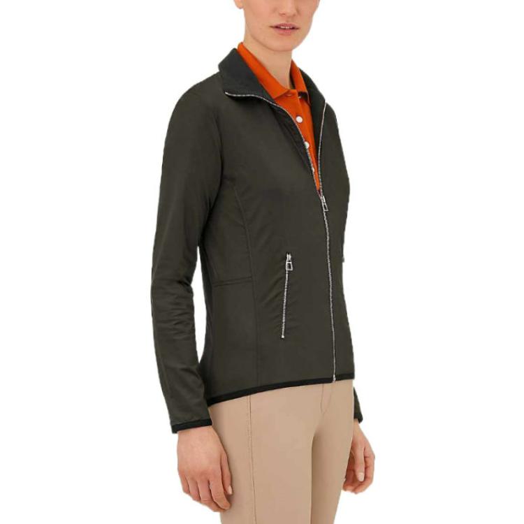 Shop (W) 爱马仕 2022秋冬绿色纯色拉链夹克 H800165E02