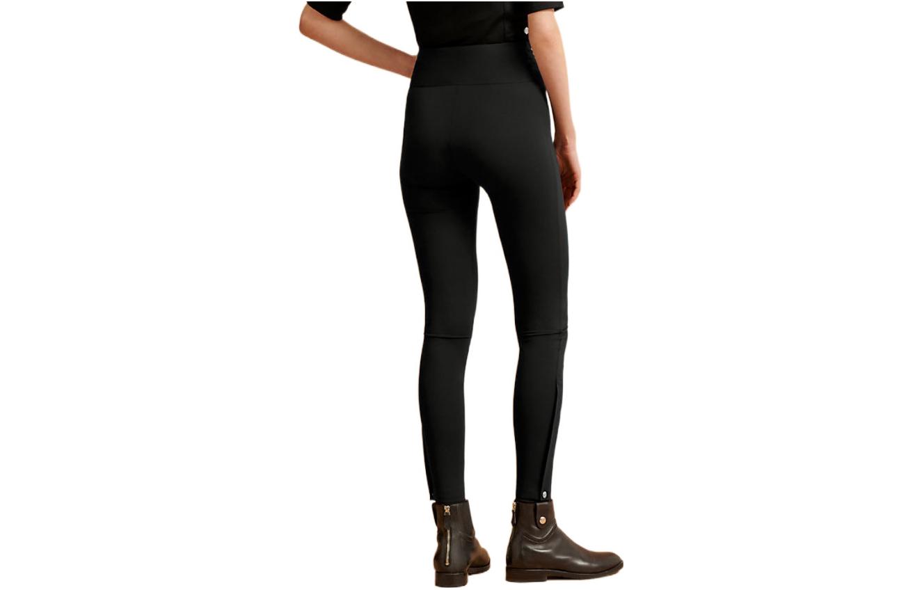 Lookbook (W) HERMES FW22 Pantalones Casuales Slim Negros de Cintura Alta con Cordón H800725E01