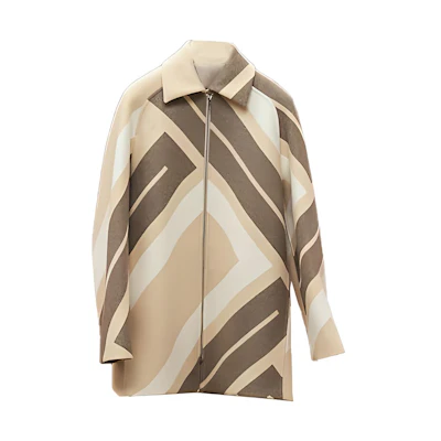 (Women) HERMES FW22 Multicolor Printed Long Sleeve Loose Casual Jacket. H2H0133DIBJ