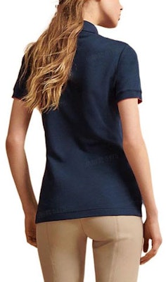 (W) HERMES FW22 Polo Ajustado Azul Marino de Color Sólido. H800270E01M Lookbook (W) HERMES FW22 Polo Ajustado Azul Marino de Color Sólido. H800270E01M