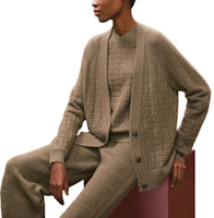 Lookbook (W) 愛馬仕 FW22 純色鐵綠色針織開襟衫 H2H2705DA4I