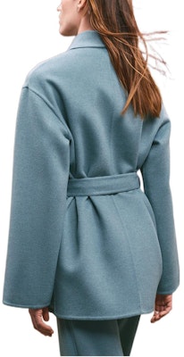 (Women) HERMES FW22 Solid Color Short Belted Coat Blue Moss H2H0129DA6U Lookbook (Women) HERMES FW22 Solid Color Short Belted Coat Blue Moss H2H0129DA6U
