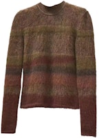 (Women) HERMES FW22 Striped Patchwork Fleece Pullover Sweater Brown. H2H2600DG4P (Women) HERMES FW22 Striped Patchwork Fleece Pullover Sweater Brown. H2H2600DG4P