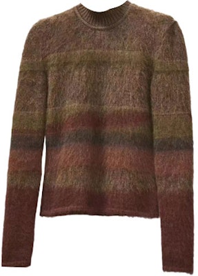 (Women) HERMES FW22 Striped Patchwork Fleece Pullover Sweater Brown. H2H2600DG4P Order (Women) HERMES FW22 Striped Patchwork Fleece Pullover Sweater Brown. H2H2600DG4P