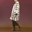 Lookbook (Women) HERMES FW22 Two-Tone Long-Sleeve Coat Grey White H2H0124DA91
