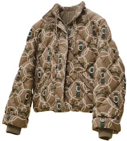 (Women) HERMES FW22 Patterned Print Stand Collar Long Sleeve Down Jacket Women Khaki H2H0153D5BK (Women) HERMES FW22 Patterned Print Stand Collar Long Sleeve Down Jacket Women Khaki H2H0153D5BK