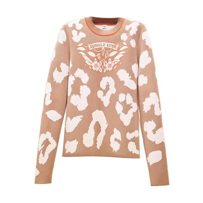 (Women) HERMES FW22 Pink Printed Round Neck Long Sleeve Sweater Women’s. H2H2646-DUD1-34
