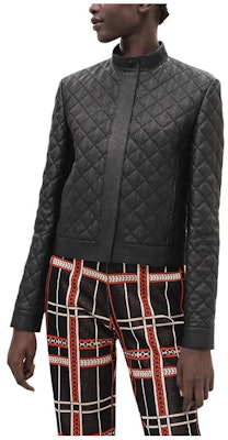 (Women) HERMES FW23 Black Leather Jacket with Stand Collar Long Sleeves. H3H1207D102 Order (Women) HERMES FW23 Black Leather Jacket with Stand Collar Long Sleeves. H3H1207D102