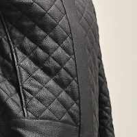 Details for (W) HERMES FW23 黑色皮革立領長袖外套 H3H1207D102