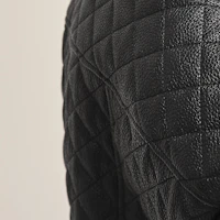 Sizing (W) HERMES FW23 黑色皮革立領長袖外套 H3H1207D102