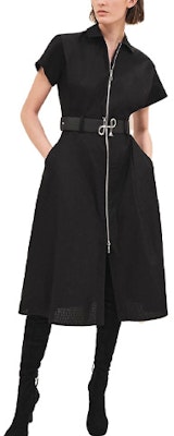 (Women) HERMES FW23 Black Short Sleeve Dress with Zipper Belt Waist. H3H0544DH02 Order (Women) HERMES FW23 Black Short Sleeve Dress with Zipper Belt Waist. H3H0544DH02