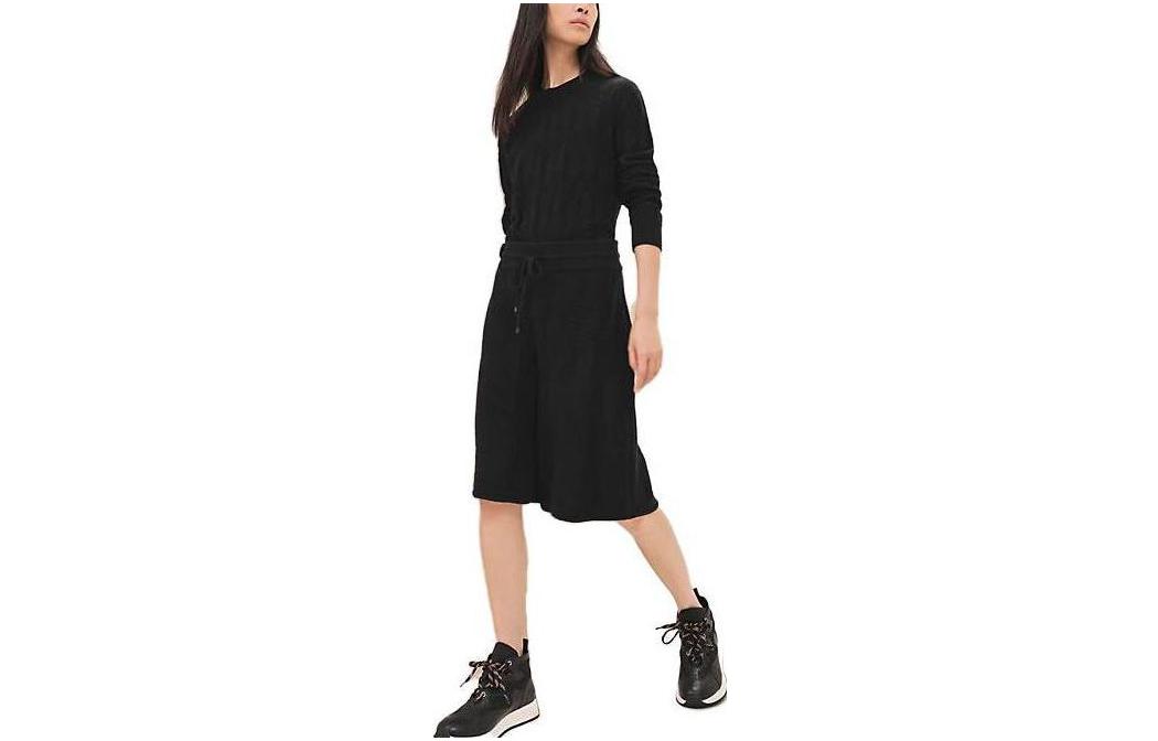 Order (W) HERMES FW23 Gaun Panjang Kasual Tali Solid Wool Hitam H3H2401D402