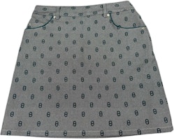 (Women) HERMES FW23 Geometric Print Mid-Waist Denim Skirt Gray Blue H3H0351D50Y (Women) HERMES FW23 Geometric Print Mid-Waist Denim Skirt Gray Blue H3H0351D50Y