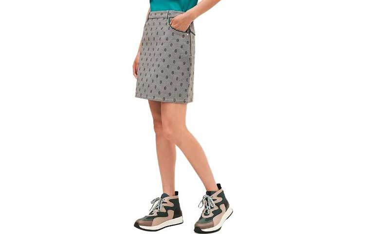 Order (W) HERMES FW23 幾何圖案中腰牛仔裙 灰藍色 H3H0351D50Y