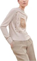 (Women) HERMES FW23 Knit Sweater with Alphabet Jacquard Pattern Long Sleeve. H3H2614DI1E (Women) HERMES FW23 Knit Sweater with Alphabet Jacquard Pattern Long Sleeve. H3H2614DI1E