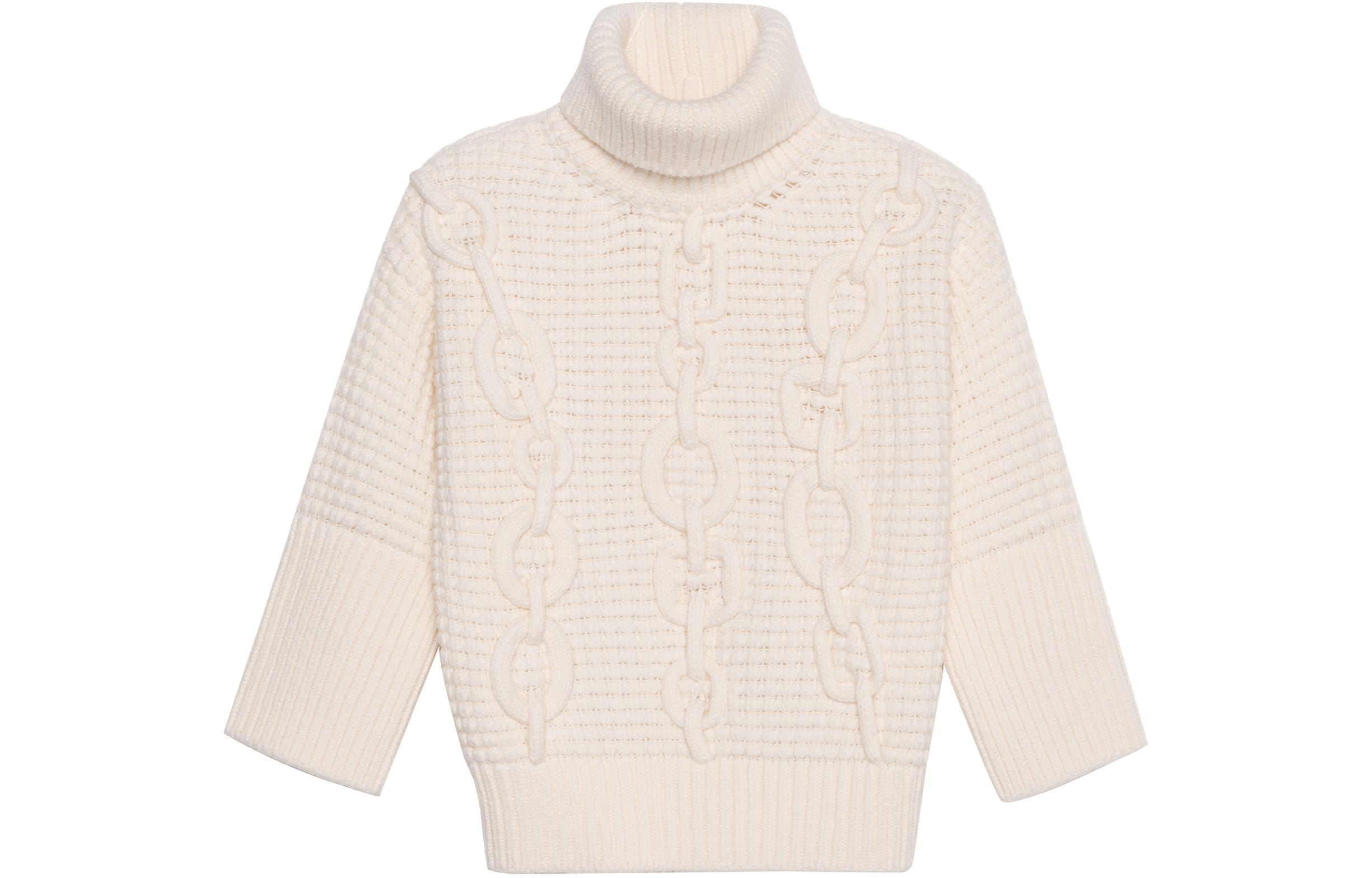 Order (Women) HERMES FW23  Knitted Pullover 3/4 Sleeve Off-White Sweater. H3H2642D991