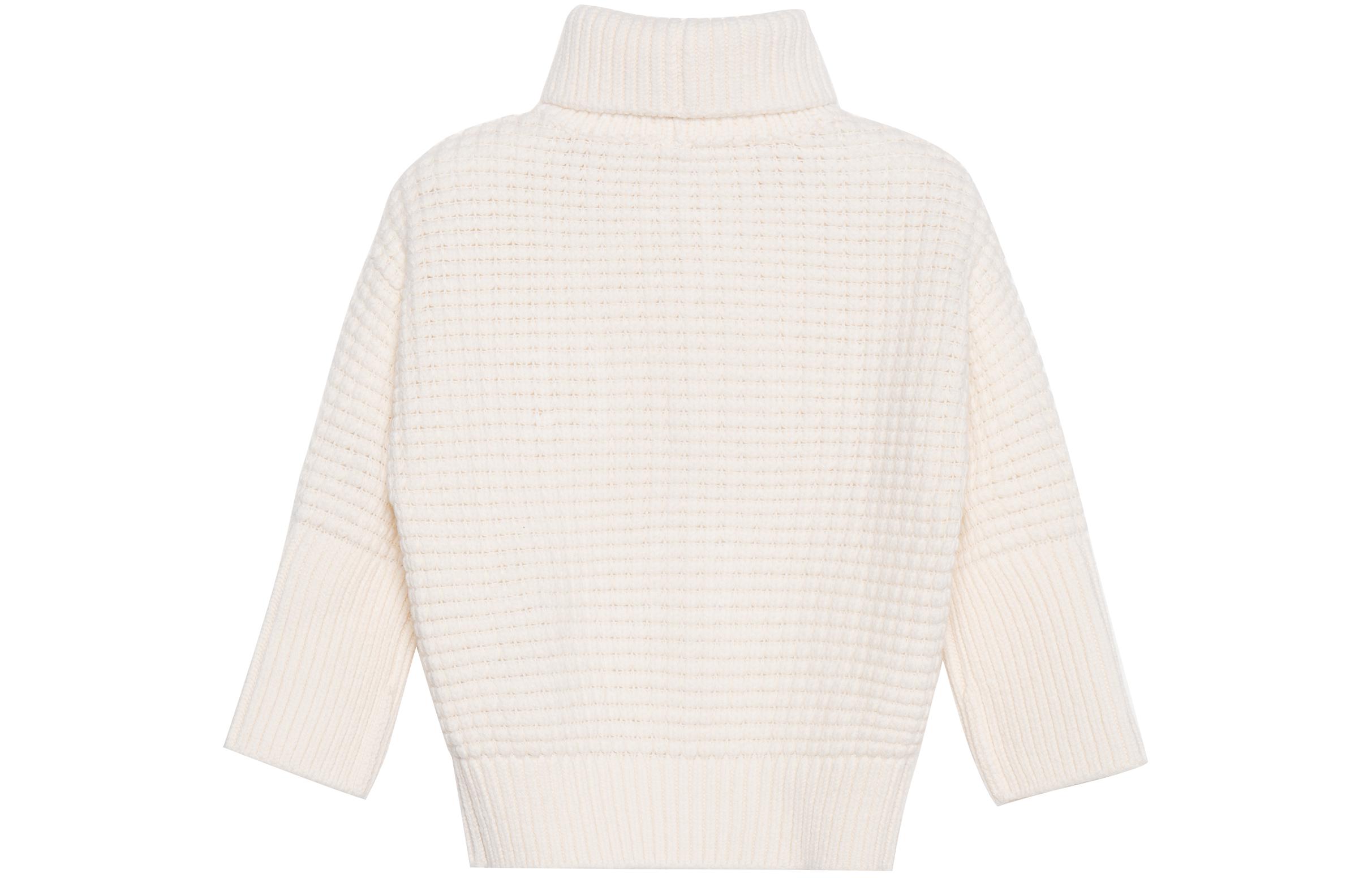 Lookbook (Women) HERMES FW23  Knitted Pullover 3/4 Sleeve Off-White Sweater. H3H2642D991