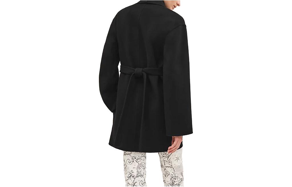 Lookbook (Women) HERMES FW23  Oversized Casual Solid Pocket Coat Black Color. H3H0125DA0234