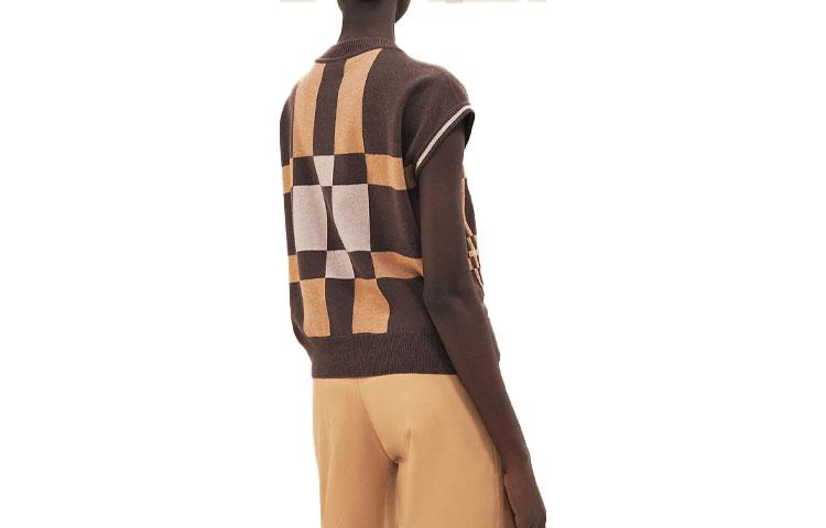 (Women) HERMES FW23  Patterned Knit Short Sleeve Top Beige H3H2608DD5P 圖 3